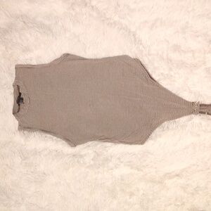 Forever 21 Tank Top Snap Bottom Brown and White Strippes size M